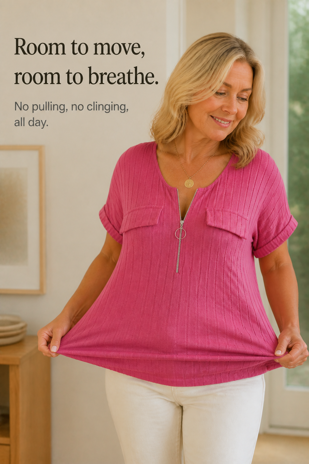 Veloura Zip-Neck Knit Top - Women's Ribbed Jumper