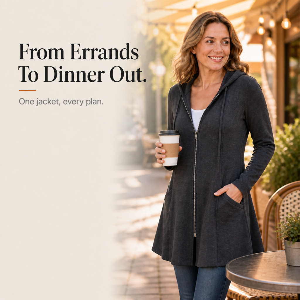 Wrapella Hooded Longline Zip Jacket - Women's Fleece Jacket