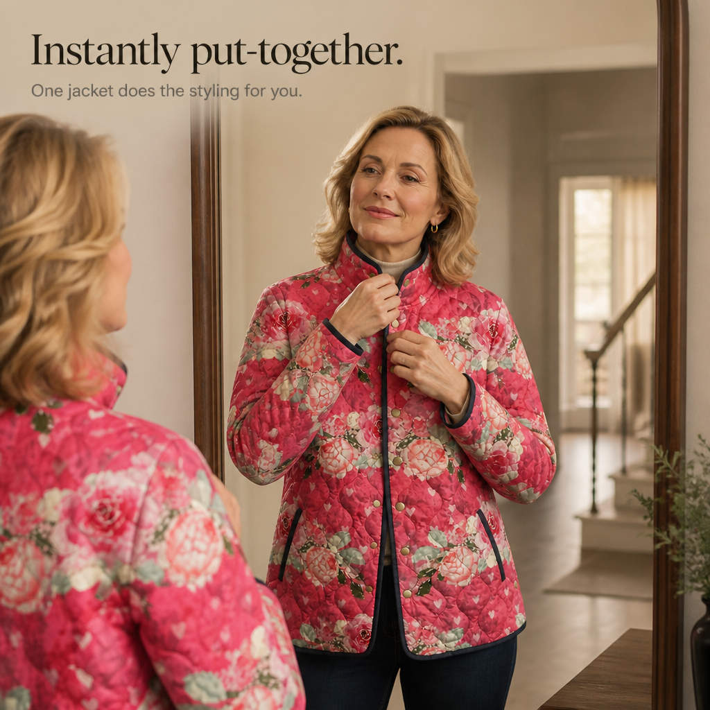 Wearbella Floral Puffer Jacket - Women's Quilted Jacket