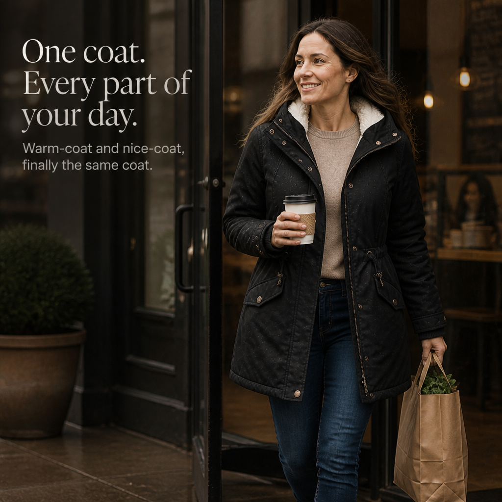 Warmbella Fleece-Lined Padded Parka - Women's Hooded Coat