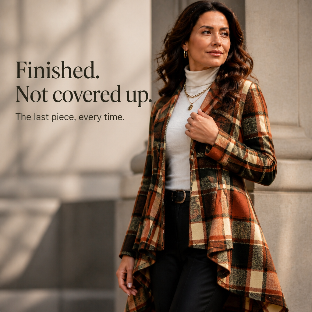 Wearbella Plaid Peplum Coat - Women's High-Low Coat