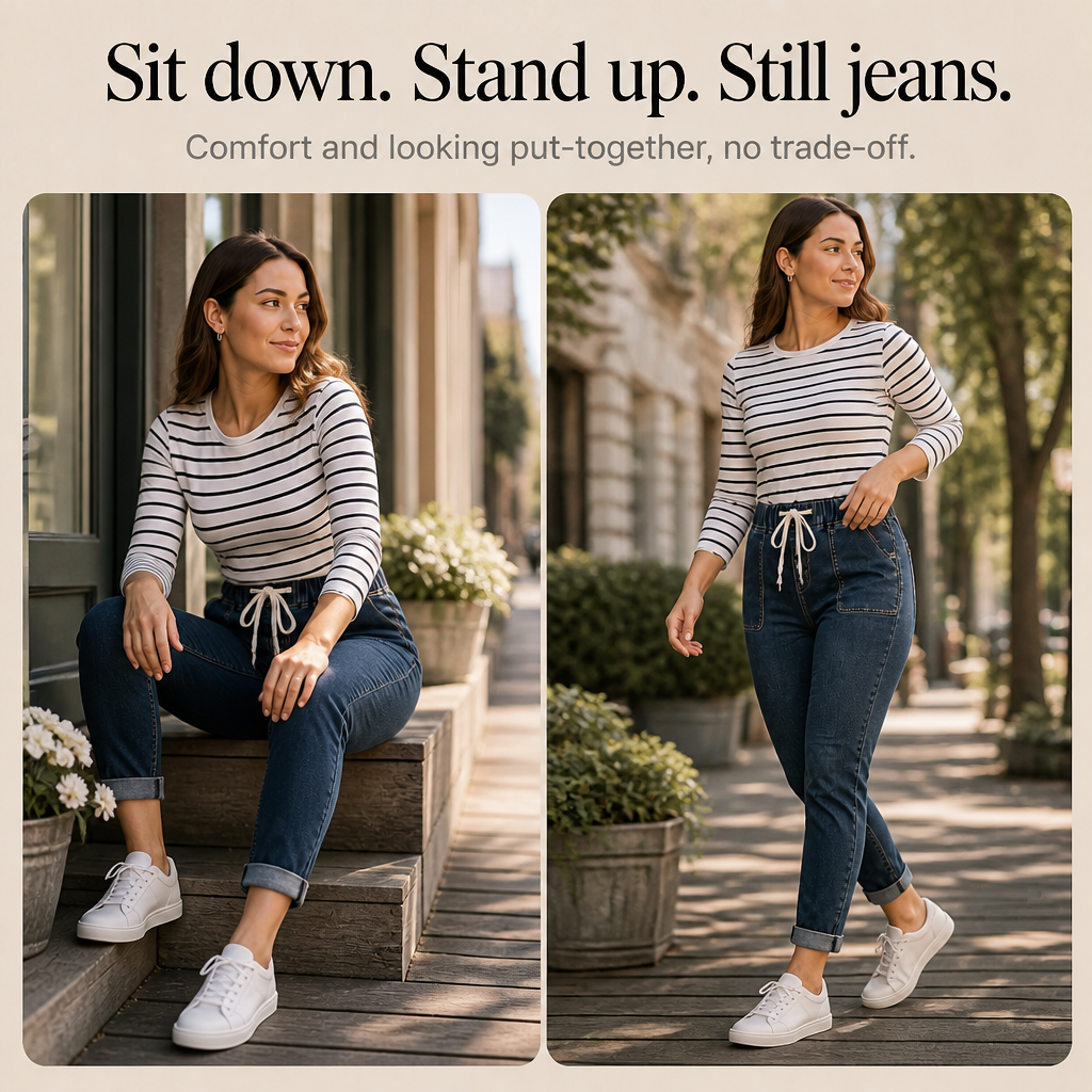 Wearbella Drawstring Jeans - Tapered Stretch Women's Jeans
