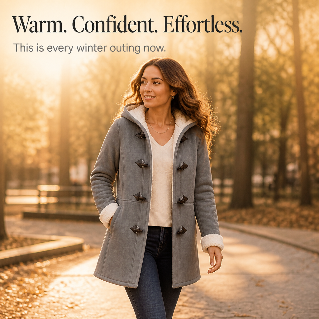 Plushbelle Faux Shearling Coat - Women's Hooded Winter Coat