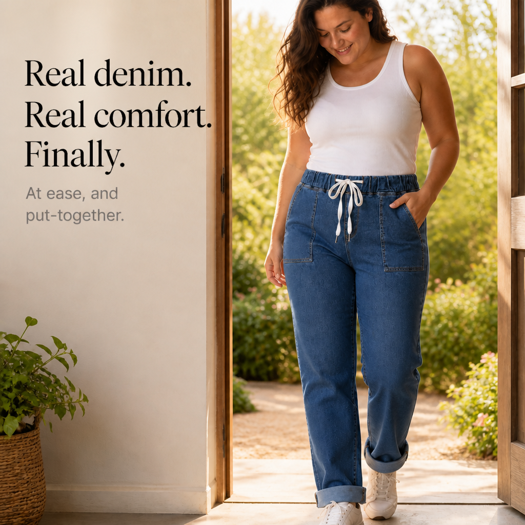 Trouver Denim Joggers - Drawstring Tapered Women's Jeans