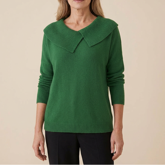 Collara Collar Knit Sweater - Women's Ribbed Jumper