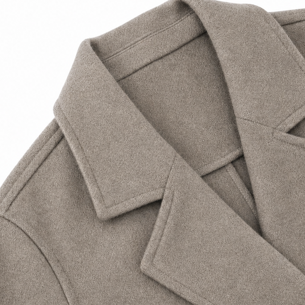 Belted Belle Long Coat - Double-Breasted Women's Coat