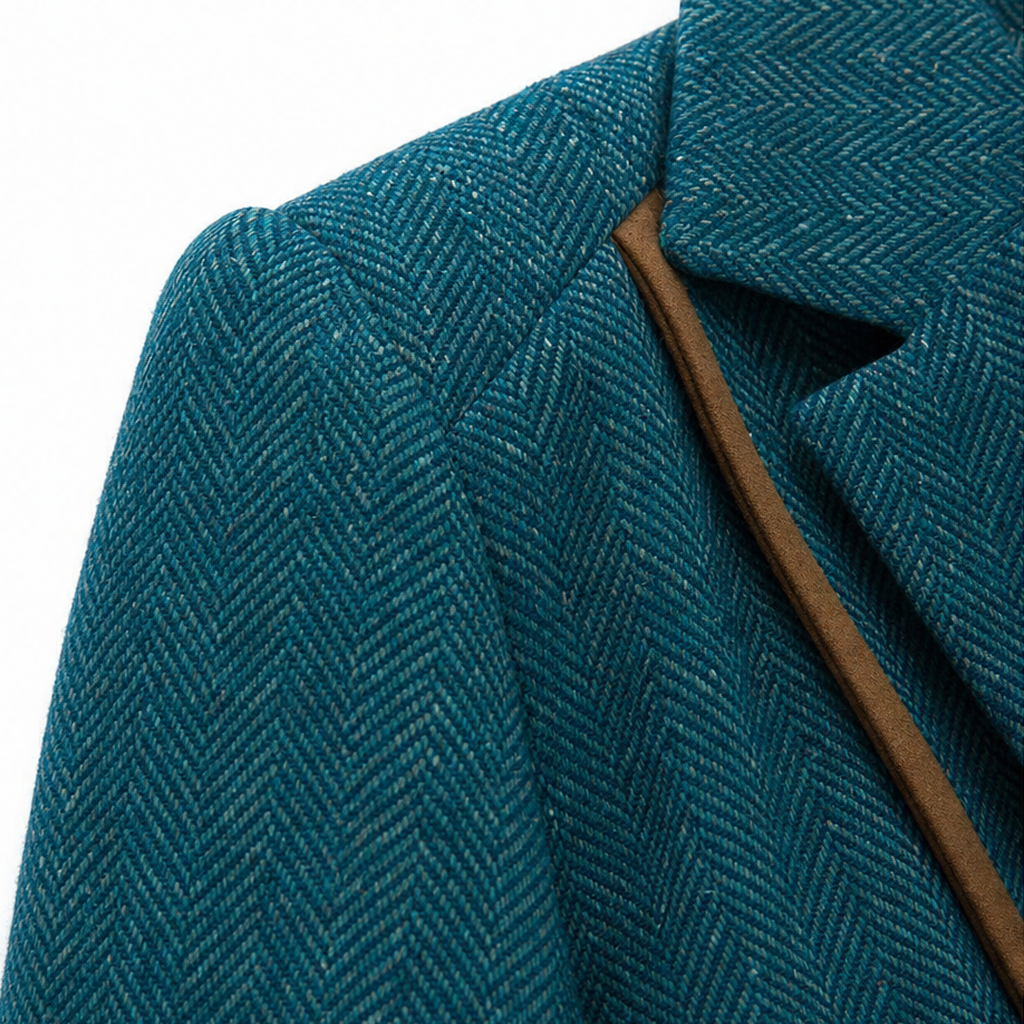 Vaunterie Herringbone Coat - Women's Contrast Piped Coat