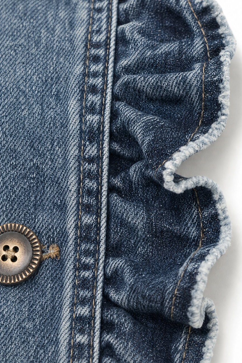 Wearbella Ruffle Denim Jacket - Double-Breasted Women's
