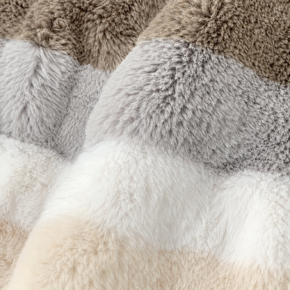 Furvella Colour Block Faux Fur Coat - Women's Oversized