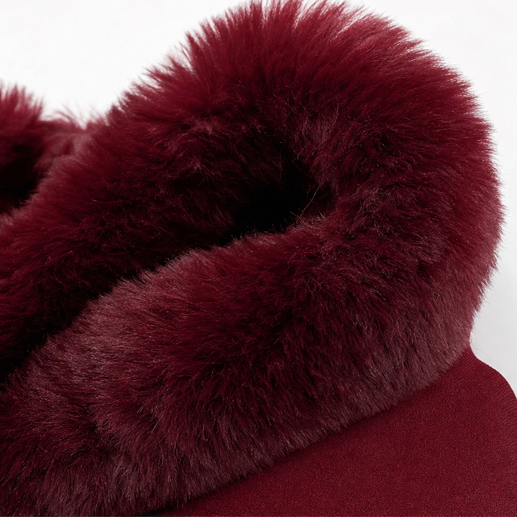Wearbella Faux Fur Trim Cape Coat - Women's Hooded Knit