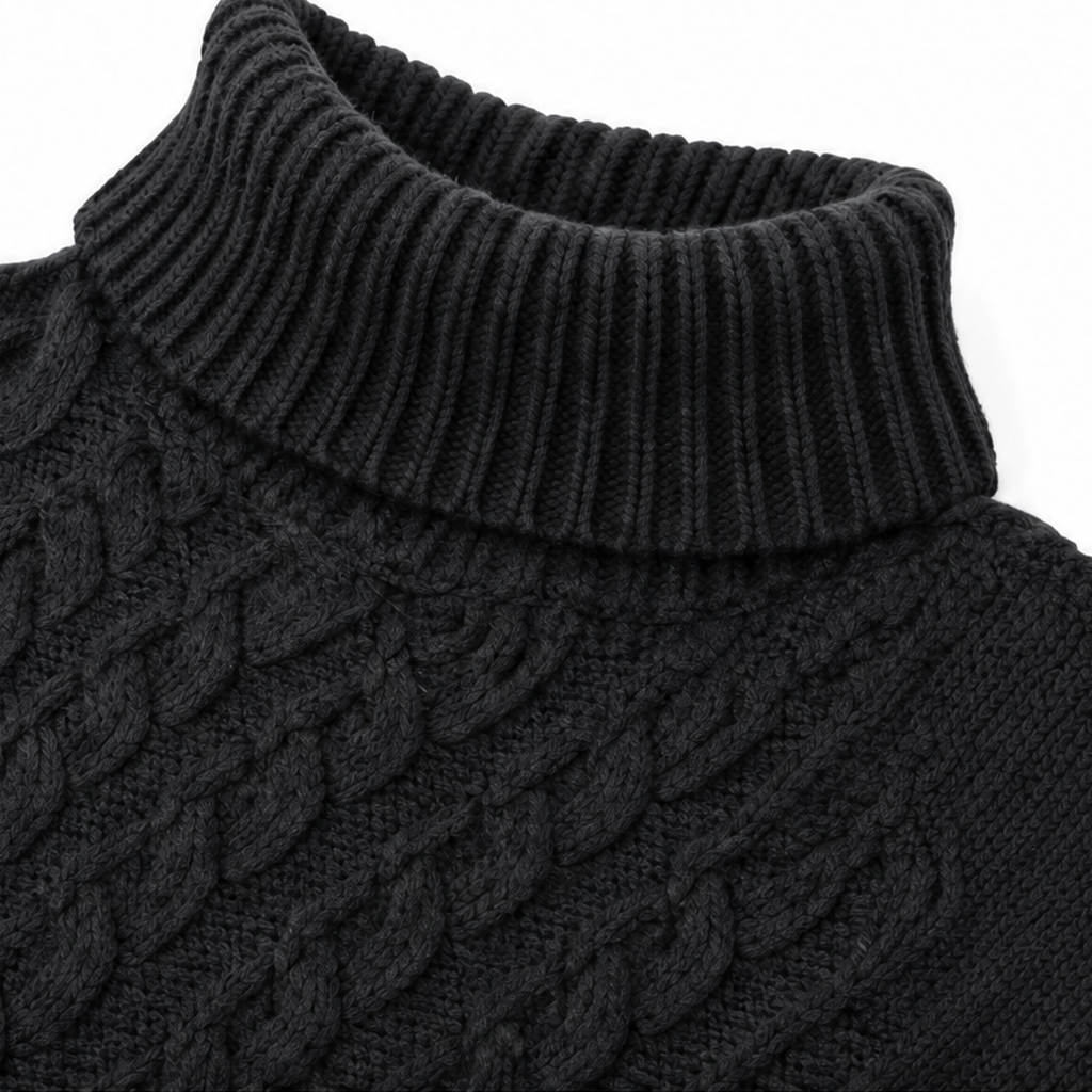 Cabelune Cable Knit Poncho - Women's Asymmetric Jumper