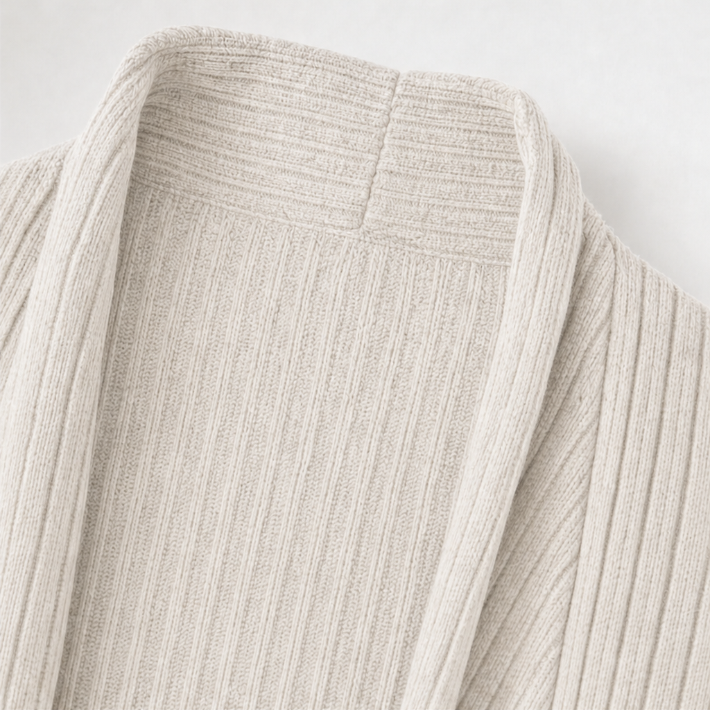 Lunelle Ribbed Cardigan - Open Front Women's Longline Knit