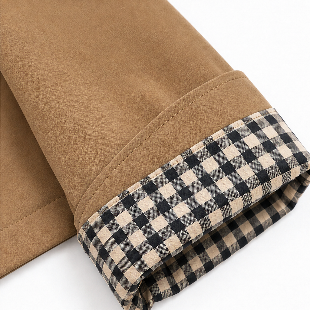 Wrenfield Cropped Jacket - Plaid Lined Women's Raglan Coat