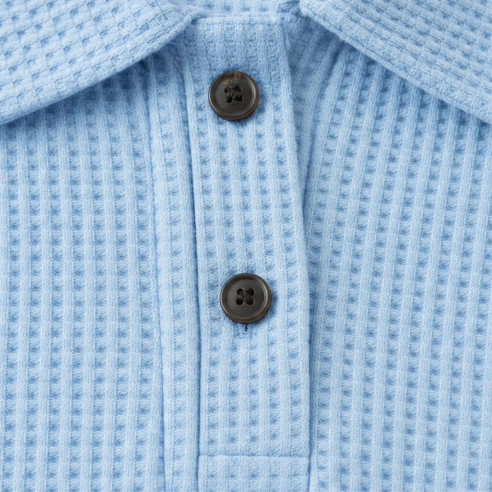 Waffield Waffle Knit Polo - Women's Open Collar Top