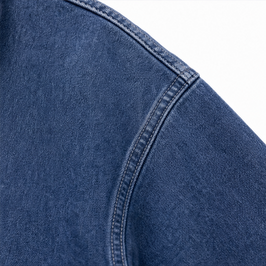 Denim Ease Oversized Hoodie - Washed Denim-Look Women's Top