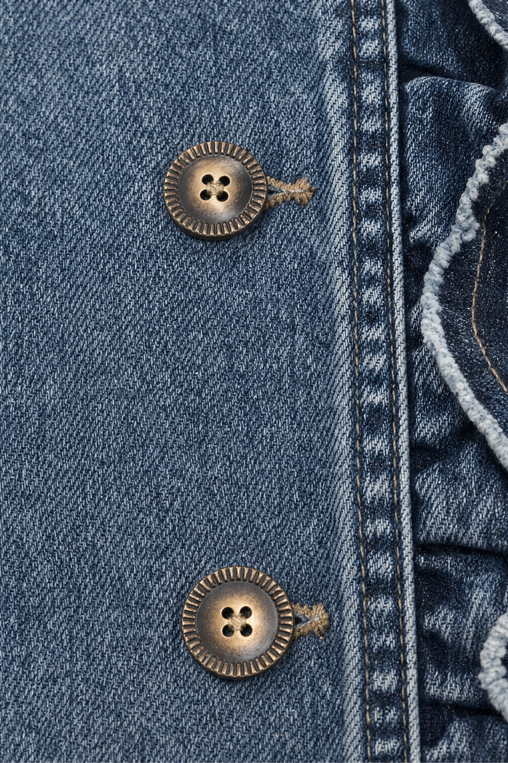 Wearbella Ruffle Denim Jacket - Double-Breasted Women's