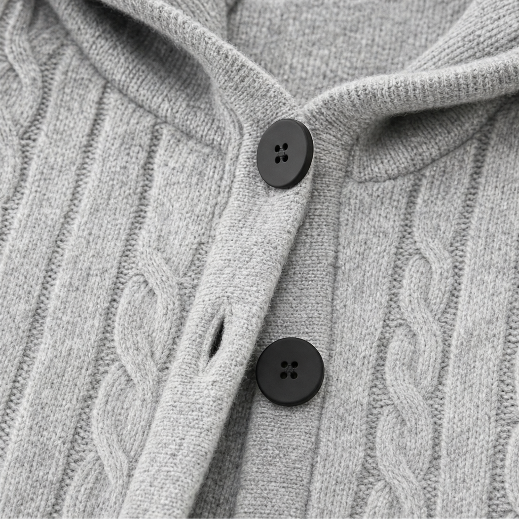 Wearbella Cable Knit Hooded Cardigan - Women's Open Front