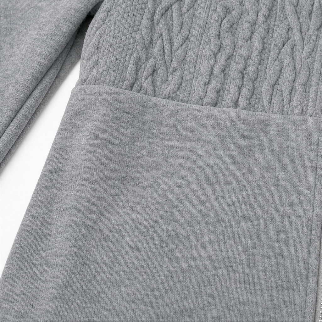 Wearbella Cable Knit Zip-Up Hoodie - Women's Longline