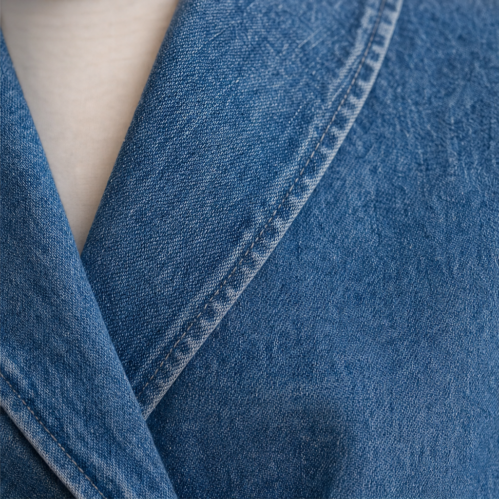 Everden Wrap Denim Jacket - Toggle Front Women's Jacket