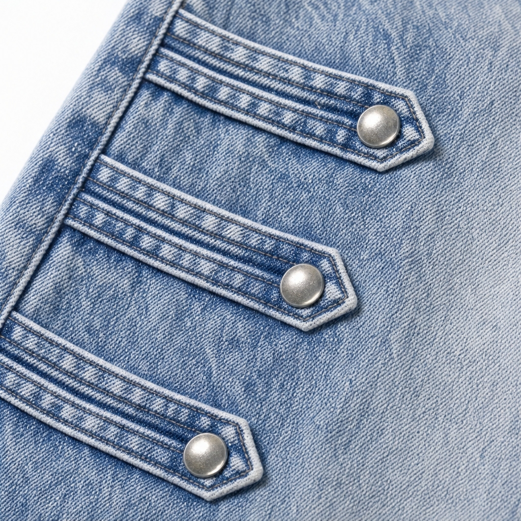 Buckleline Wide Leg Jeans - Side Buckle Women's Jeans