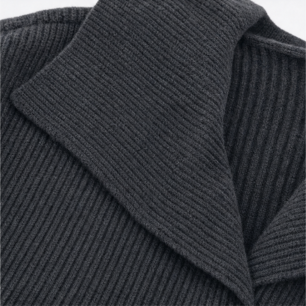 Wearbella Diagonal Zip Knit Jacket - Women's Ribbed Jacket