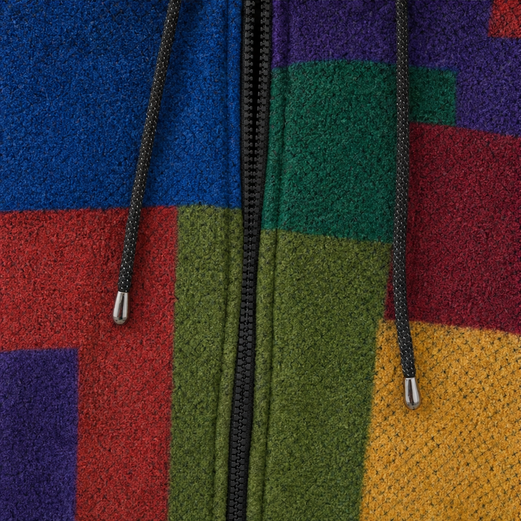 Patchwork Muse Hooded Cardigan - Colourful Women's Knit