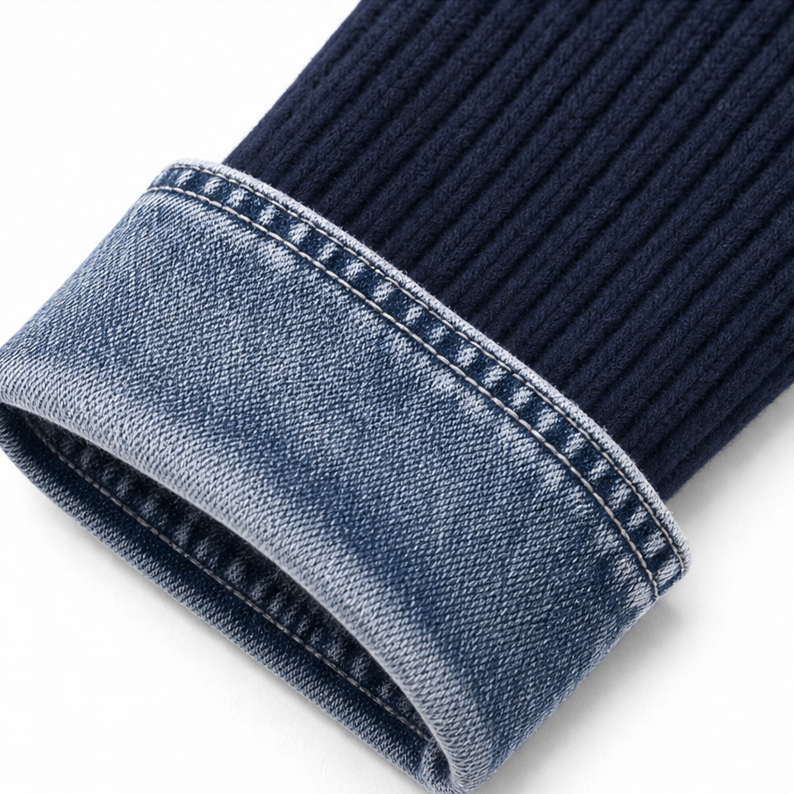 Wearbella Longline Jacket - Women's Denim Look Knit Jacket