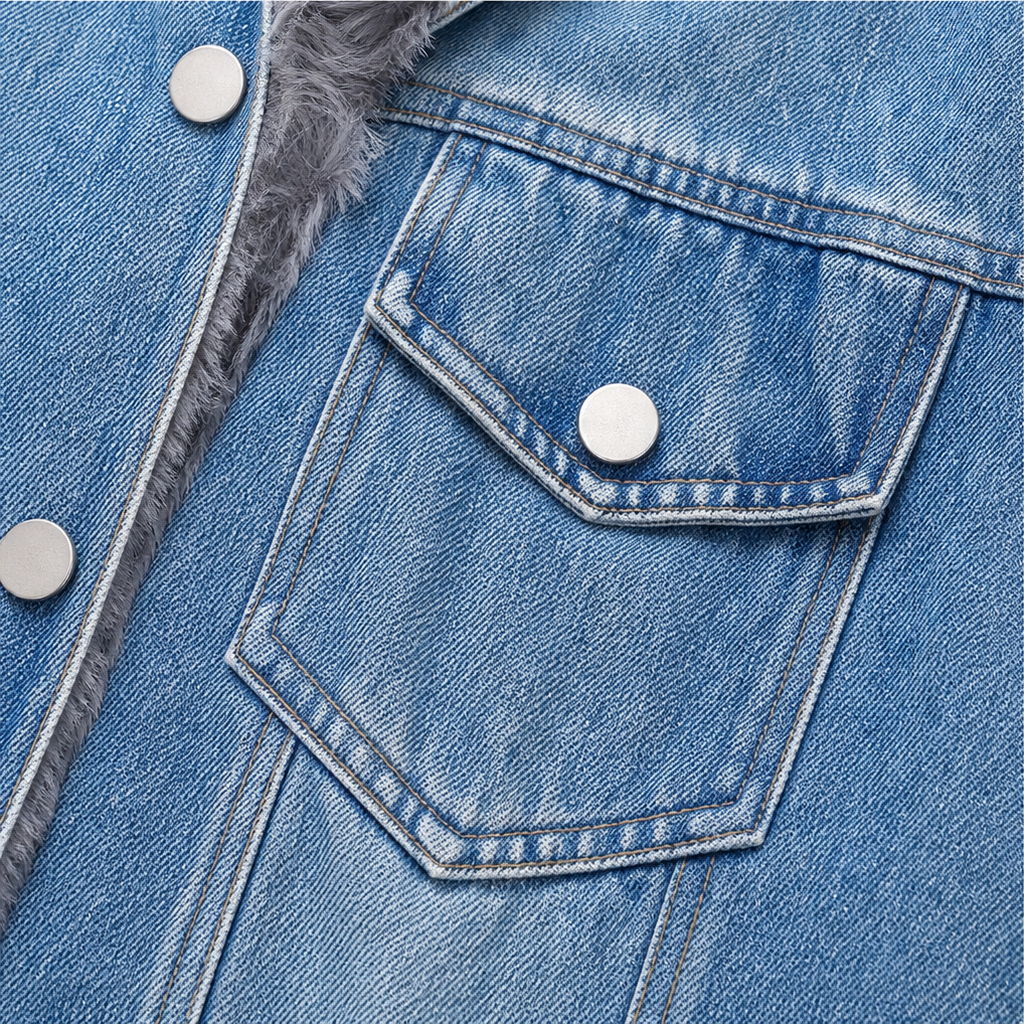 Wearbella Fur Collar Denim Jacket - Women's Hooded Jacket