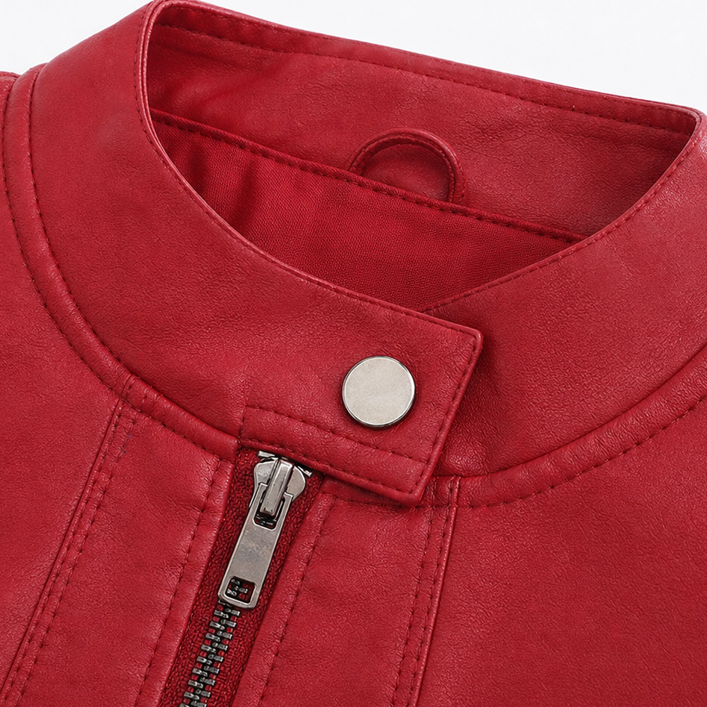 Sillette Cropped Faux Leather Jacket - Women's Moto Jacket
