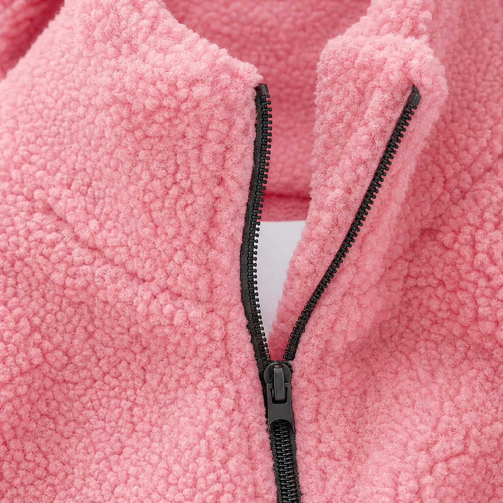 Cozelle Plush Hooded Zip-Up Jacket - Women's Oversized