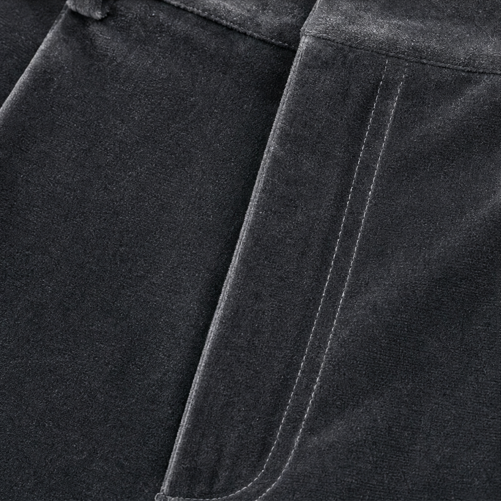 Velvenna Velvet Trousers - Women's High Waist Wide Leg