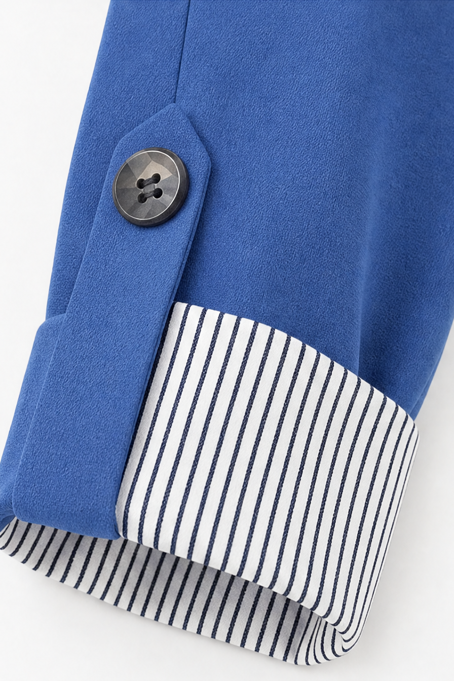 Cuffley Tailored Blazer - Women's Striped Cuff Long Blazer