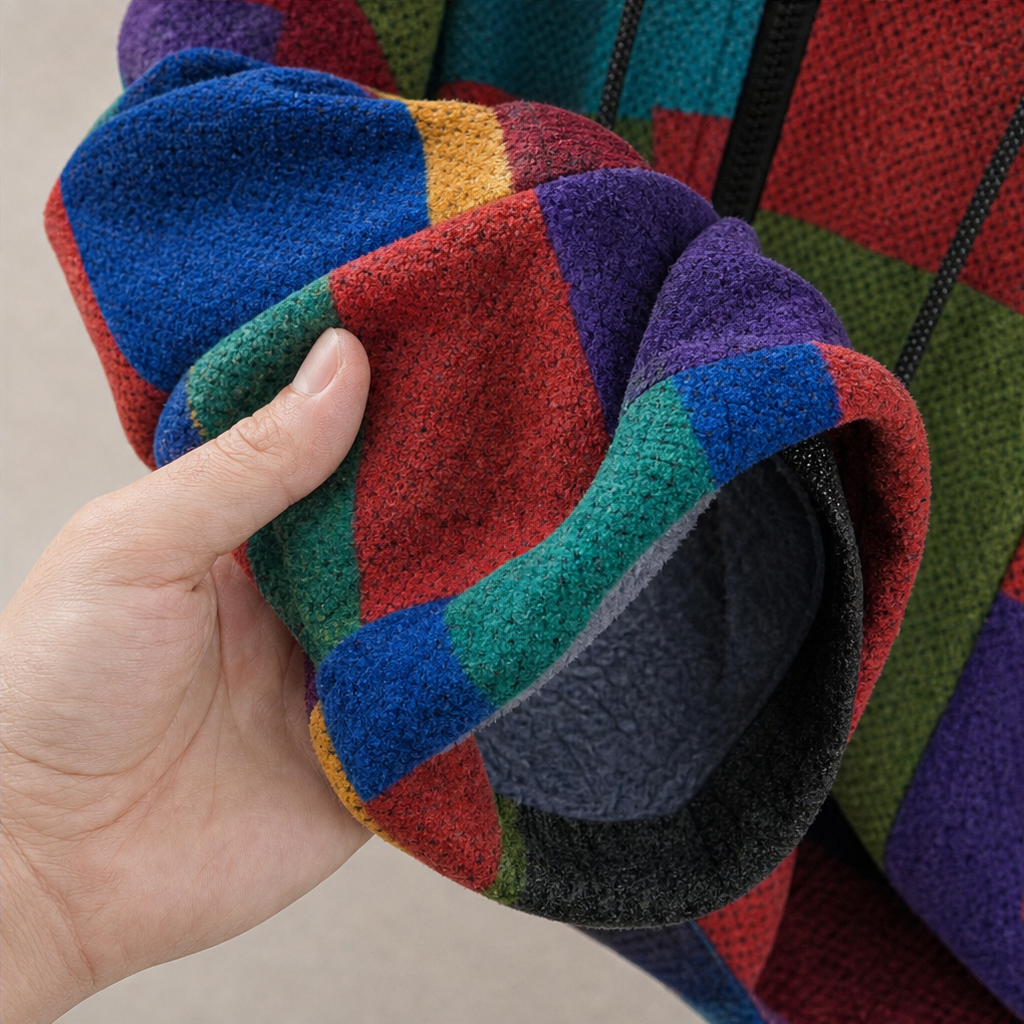 Patchwork Muse Hooded Cardigan - Colourful Women's Knit