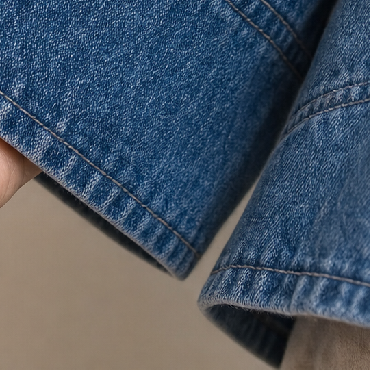 Everden Wrap Denim Jacket - Toggle Front Women's Jacket