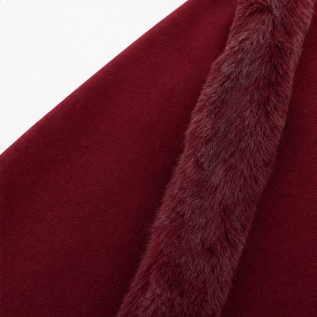 Wearbella Faux Fur Trim Cape Coat - Women's Hooded Knit