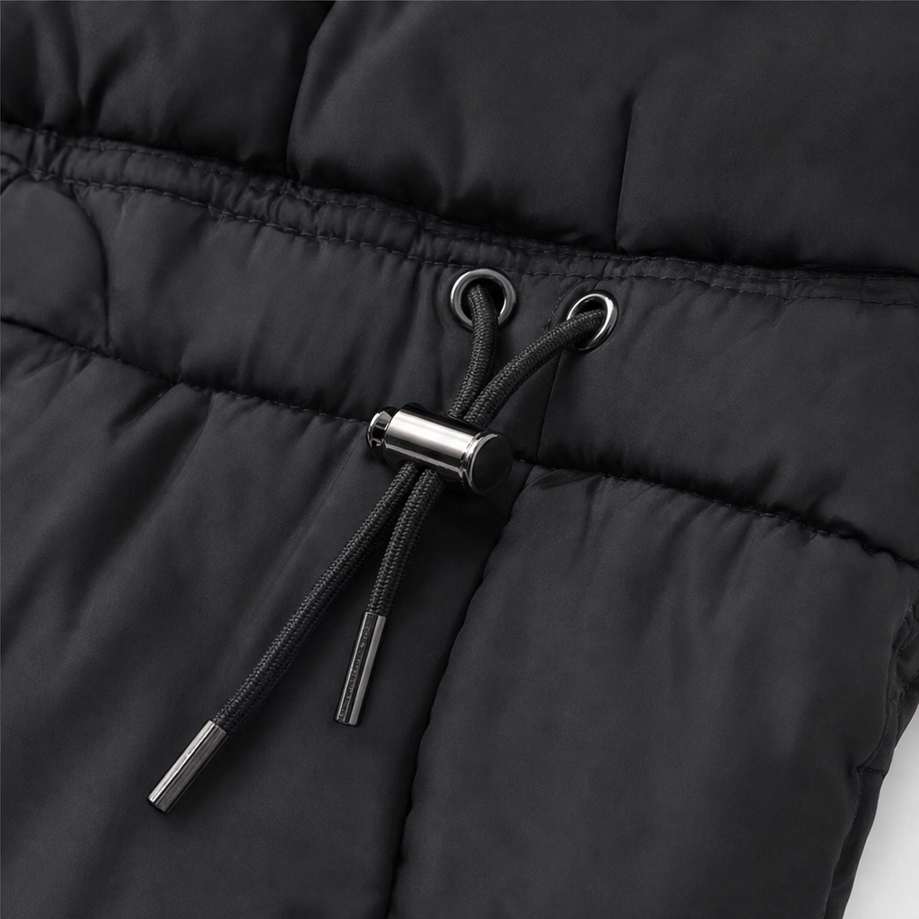 Veluna Padded Winter Coat - Plush Hood Trim Women's Coat