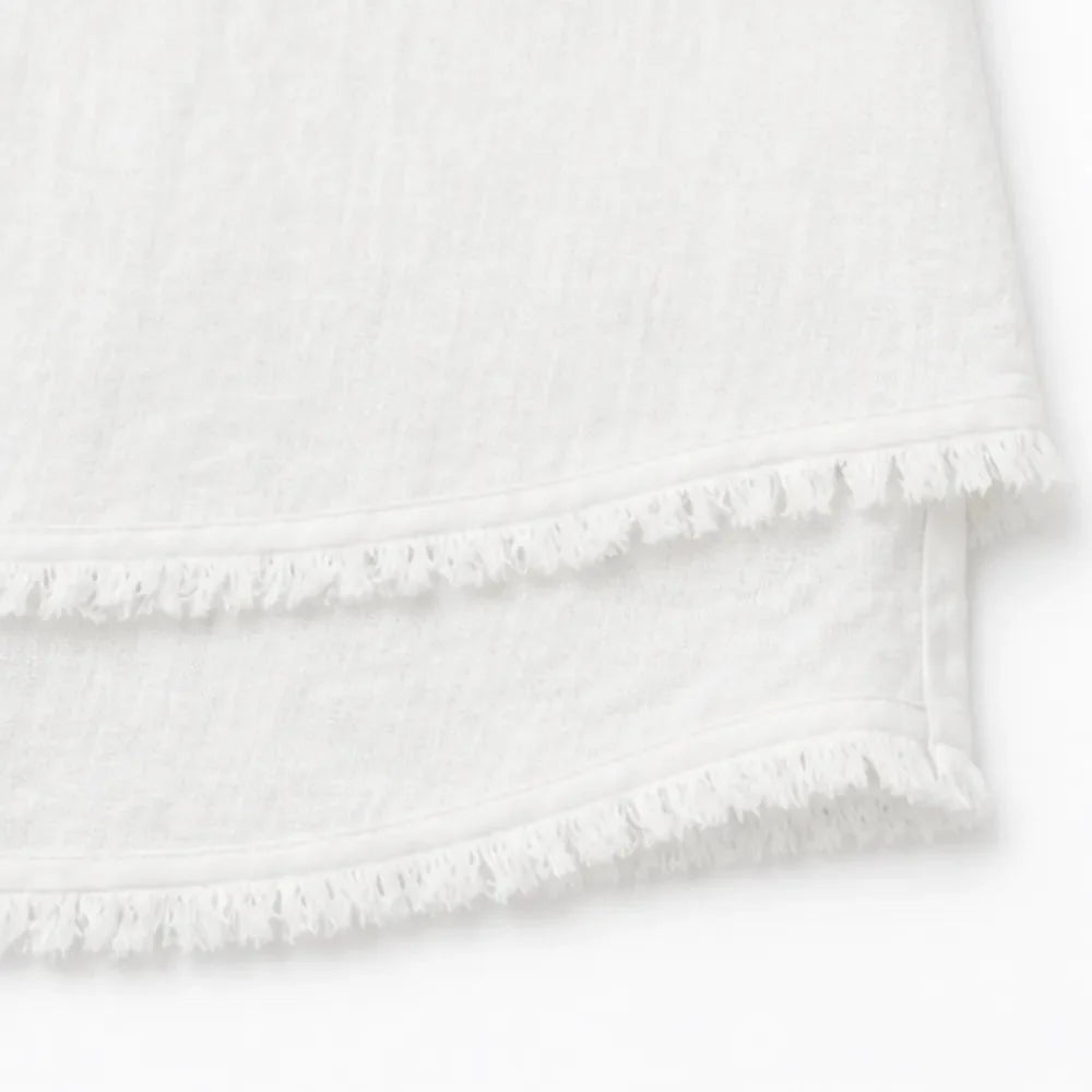 Lorelei - Boho Frayed-Trim V-Neck Women's Tee, Loose Fit