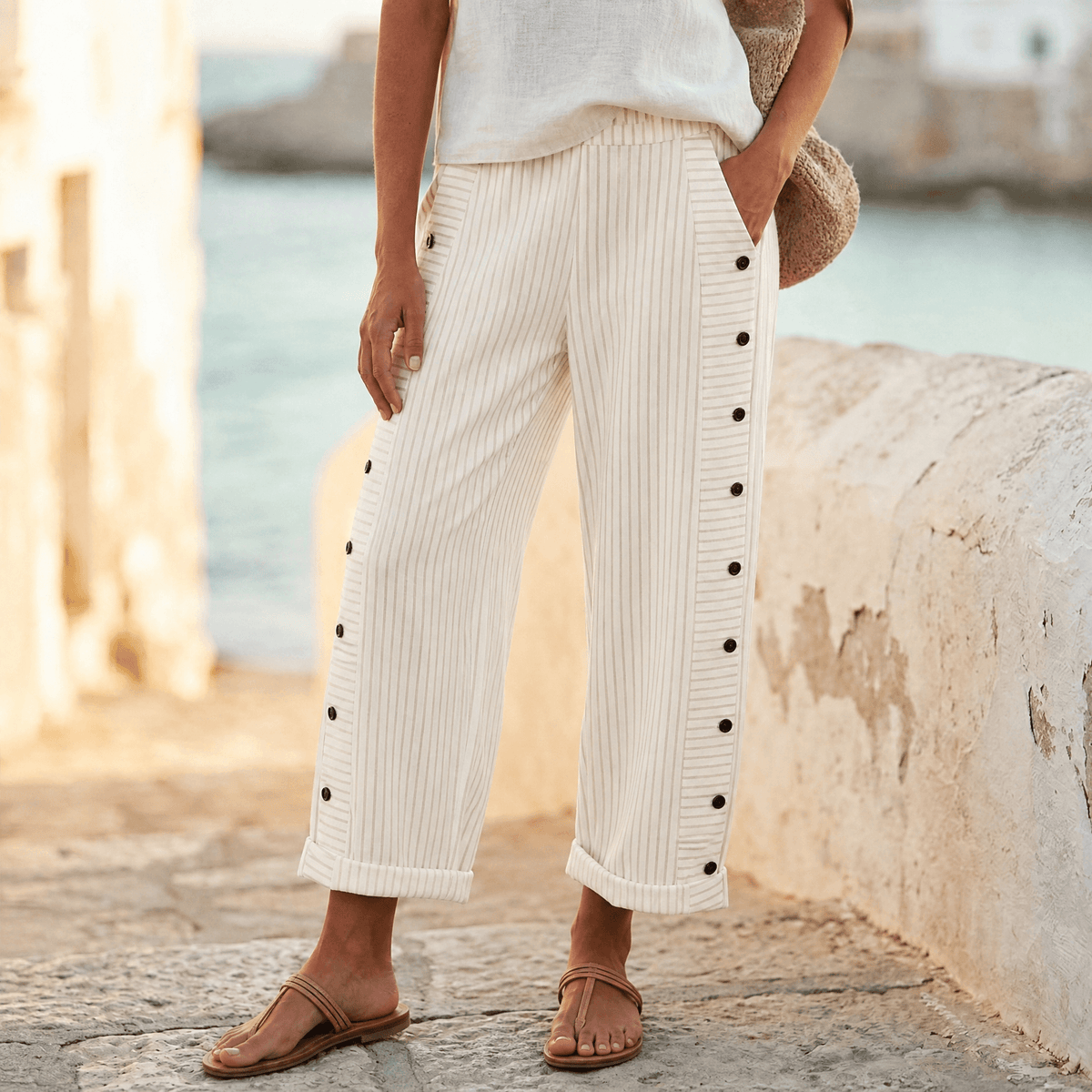 Coastlyn Striped Pants - Women's Wide Leg Trousers