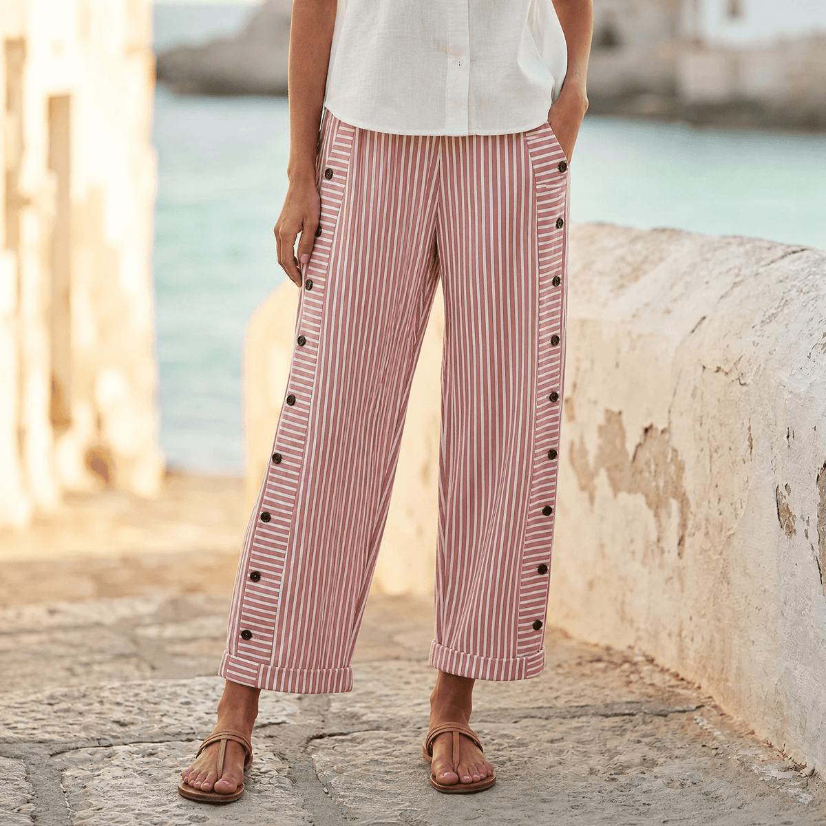Coastlyn Striped Pants - Women's Wide Leg Trousers