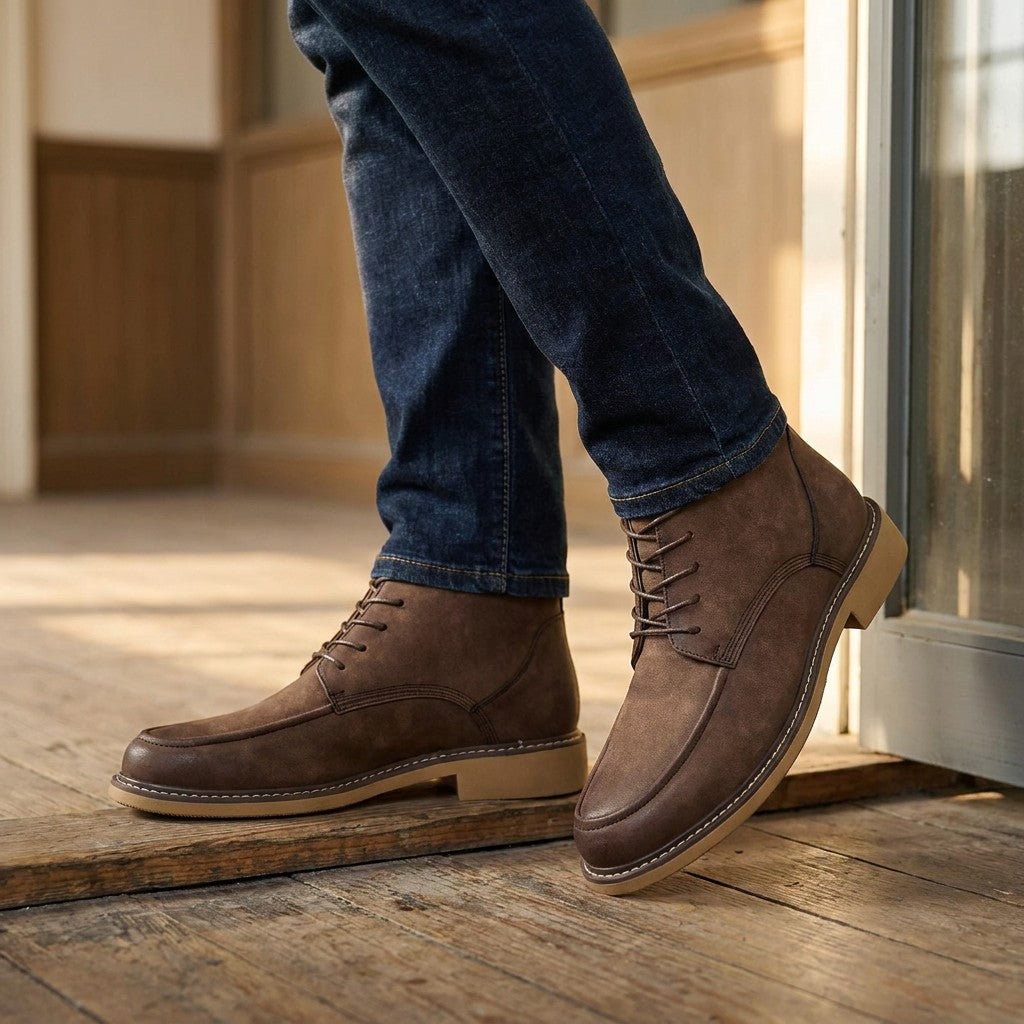 Dean Leather Boots - Men's Moc Toe Lace Up Boots