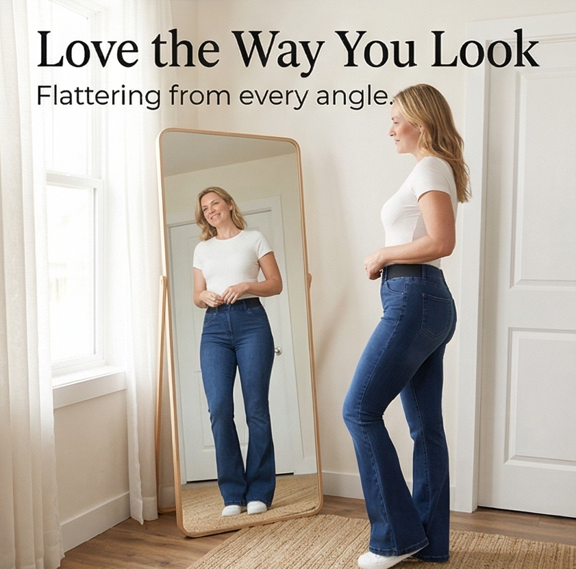 Curvela Flare Jeans - High Waist Stretch Women's Jeans