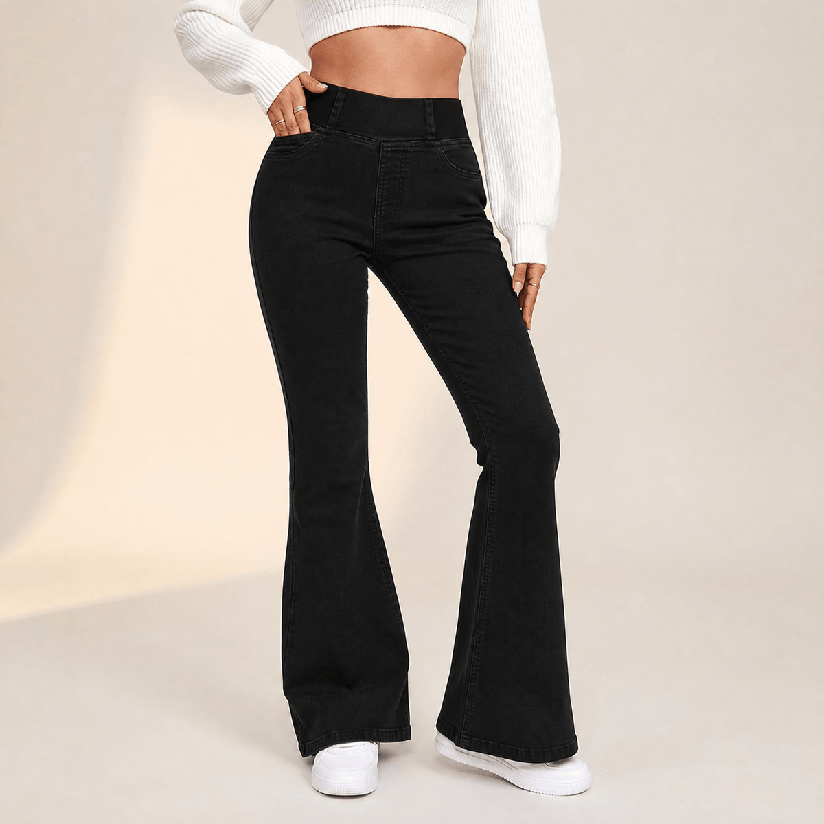 Curvela Flare Jeans - High Waist Stretch Women's Jeans