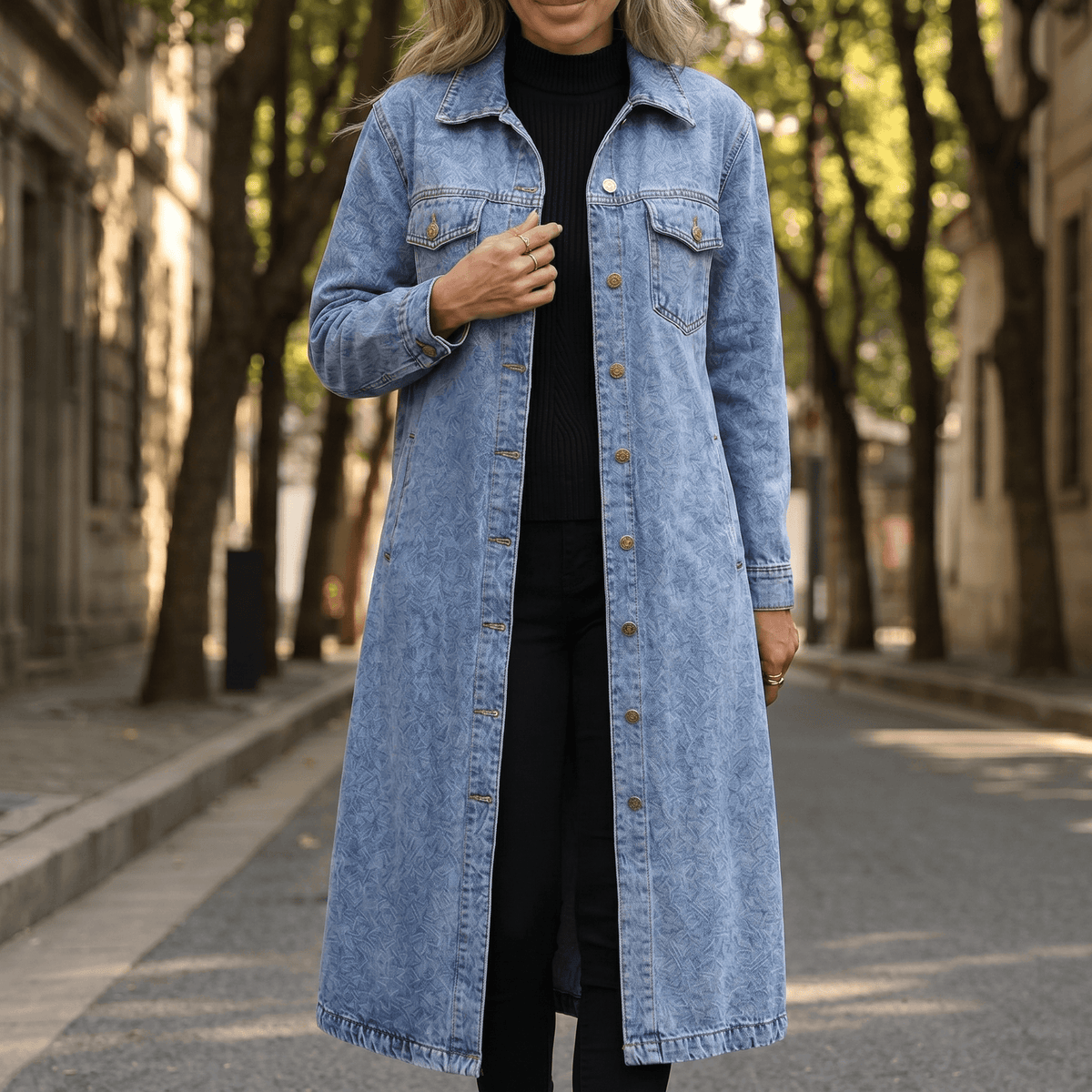 Denara Longline Denim Coat - Women's Oversized Denim Coat