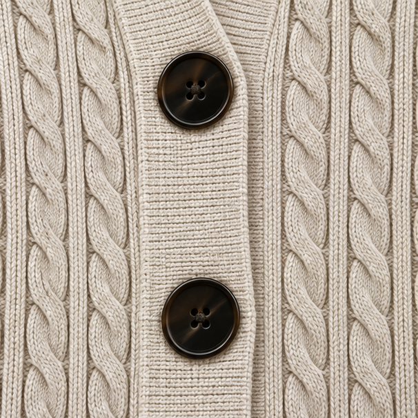 Elara Knit Longline Waistcoat - Cable-Knit Look Women's