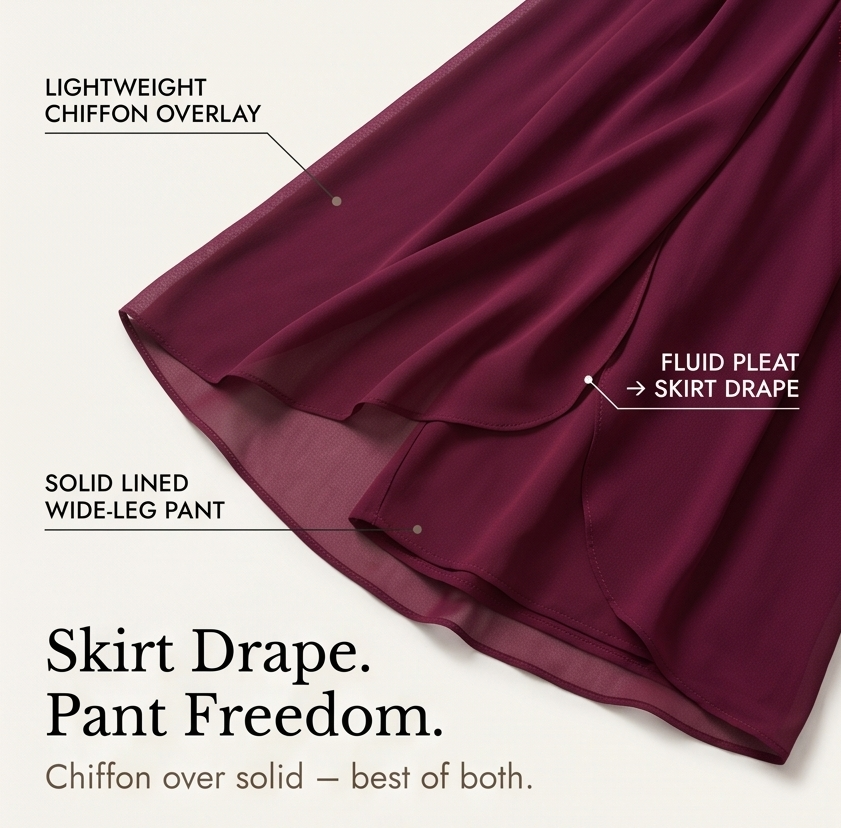 Sevella Culottes - Women's High Waist Chiffon Skirt Pants