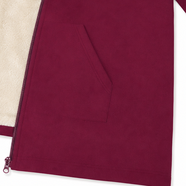 Cozelle Hooded Jacket - Women's Fleece Lined Look Mid Coat