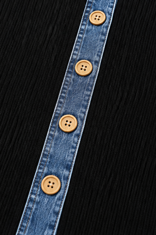 Layerlore Patchwork Cardigan - Women's Denim Look Hoodie