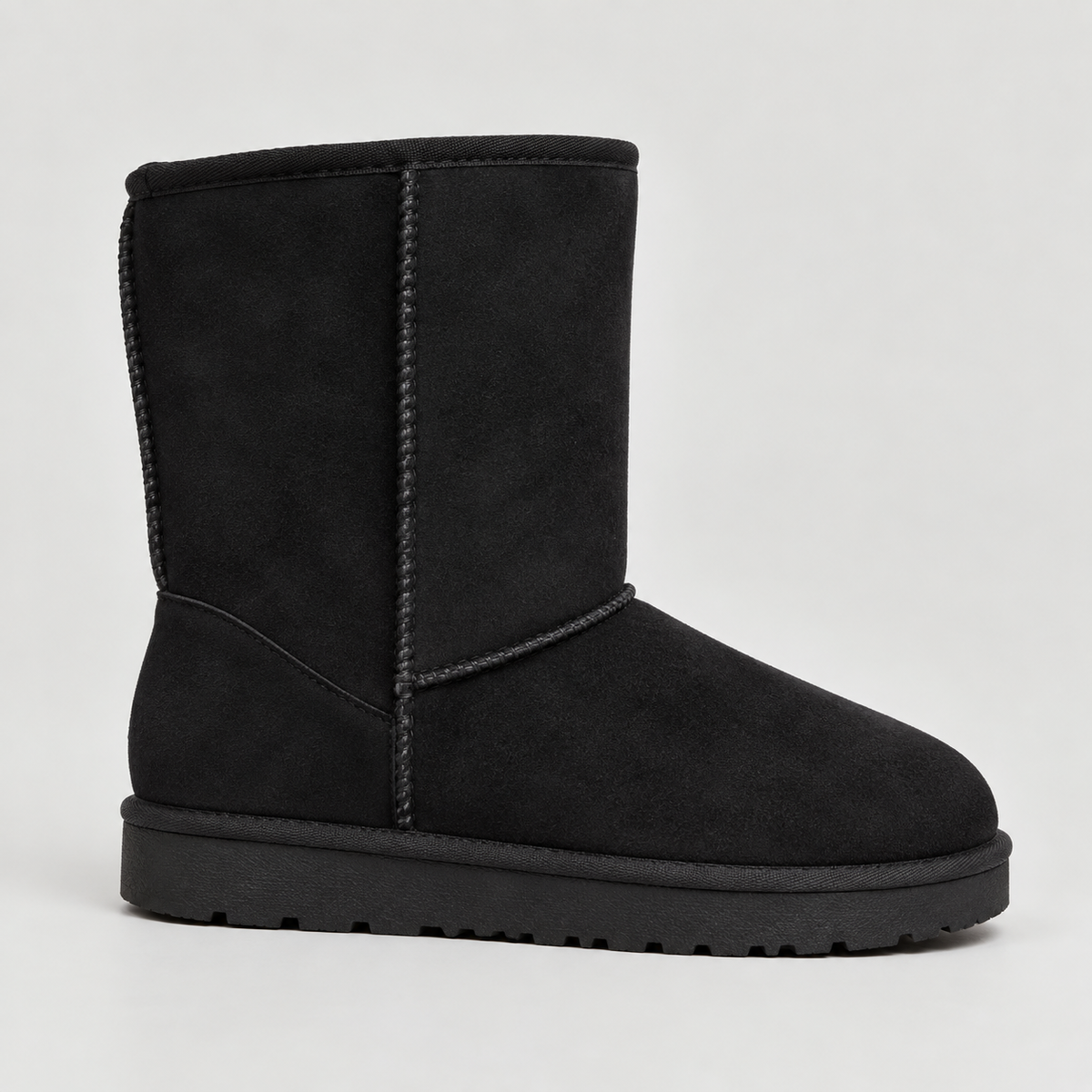 Suede Winter Boots - Women's Warm Lined Mid-Calf Boots