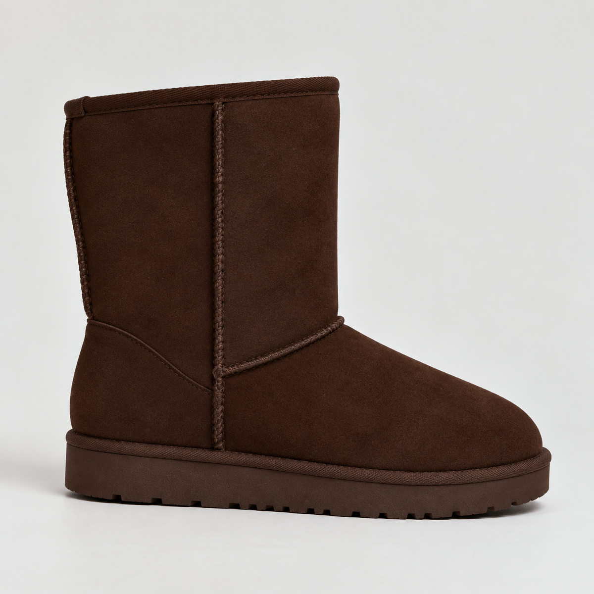Suede Winter Boots - Women's Warm Lined Mid-Calf Boots