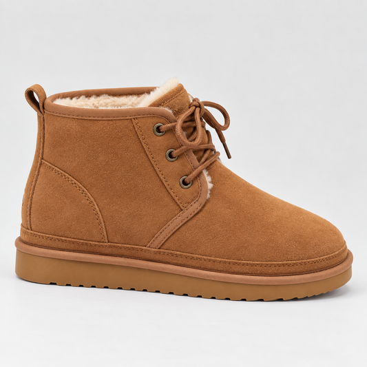 Suede Lace Up Ankle Boots - Women's Fur Lined Winter Boots
